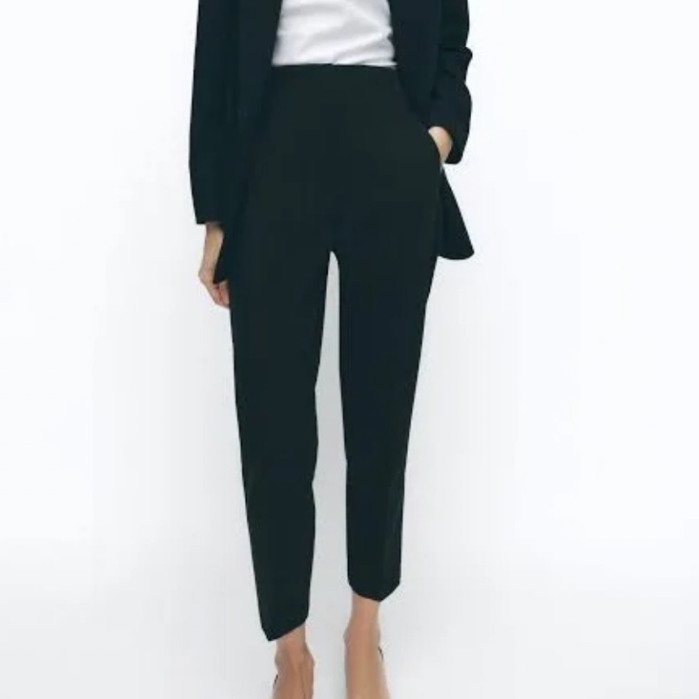 Zara Black High Waisted Trousers
